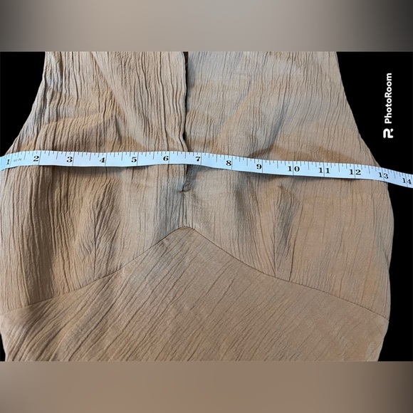 Zara Strappy Midi Neutral Dress with Draped Detail - Picture 12 of 15